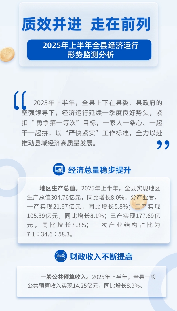 2025年上半年全县经济运行形势监测分析