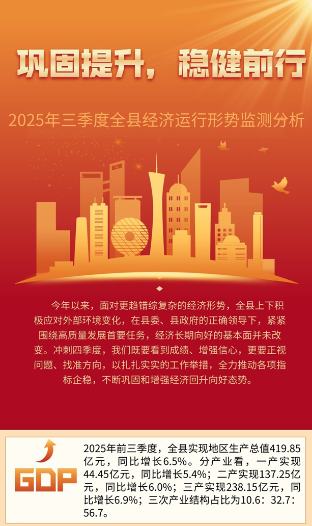 2025年三季度全县经济运行形势监测分析